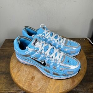 Nike P-6000 Running Shoes Mens Size 9.5 Silver Blue Sneakers CD6404-401